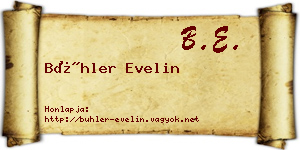 Bühler Evelin névjegykártya
